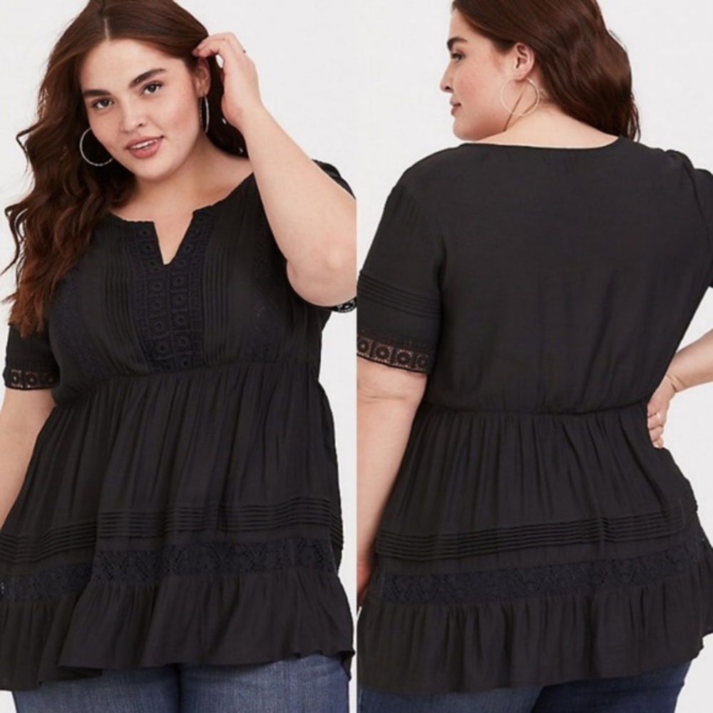 Super cute gray lace tunic torrid top SZ 2